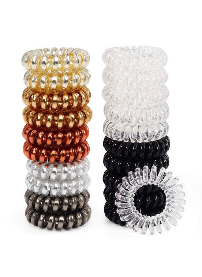 TailaiMei - 20 Pcs Spiral Hair Ties No Crease Coil Hair Ties Phone Cord Hair Ties For Thick Hair Women Ponytail Holder Elastics - Image 1