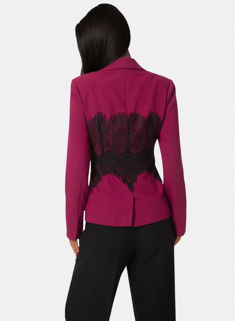 bebe Tailored Lace Corset Illusion Blazer - Image 3