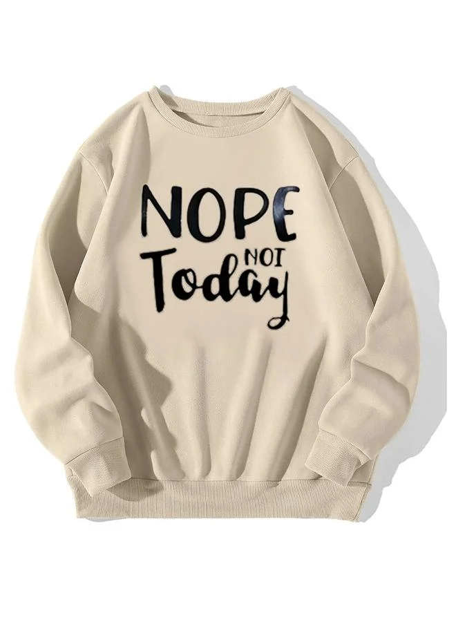 Take Two Slogan Text Print Round Neck Sweatshirt