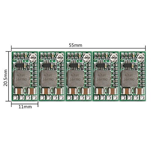 DROK 5v Regulator, 5pcs Mini Voltage Reducer DC 4.5-24V 12V 24V Step Down to 5V Buck Converter Board 3A Volt Step-Down Transformer Power Supply Module - Image 4