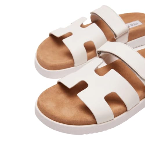 Steve Madden Women's Mayven Slide Sandal, White Camel, 11 - Image 4