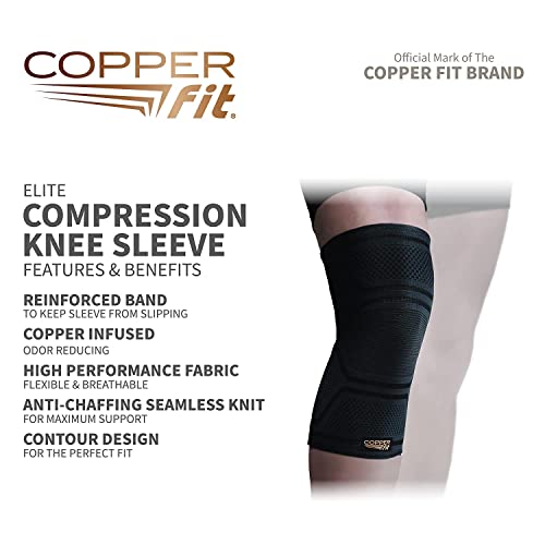 Copper Fit دعامة ضغط الركبة كوبر فيت إليت 2-pack، أسود (كبير/كبير جداً، 16''-20'')، 2.0 عدد - Image 4