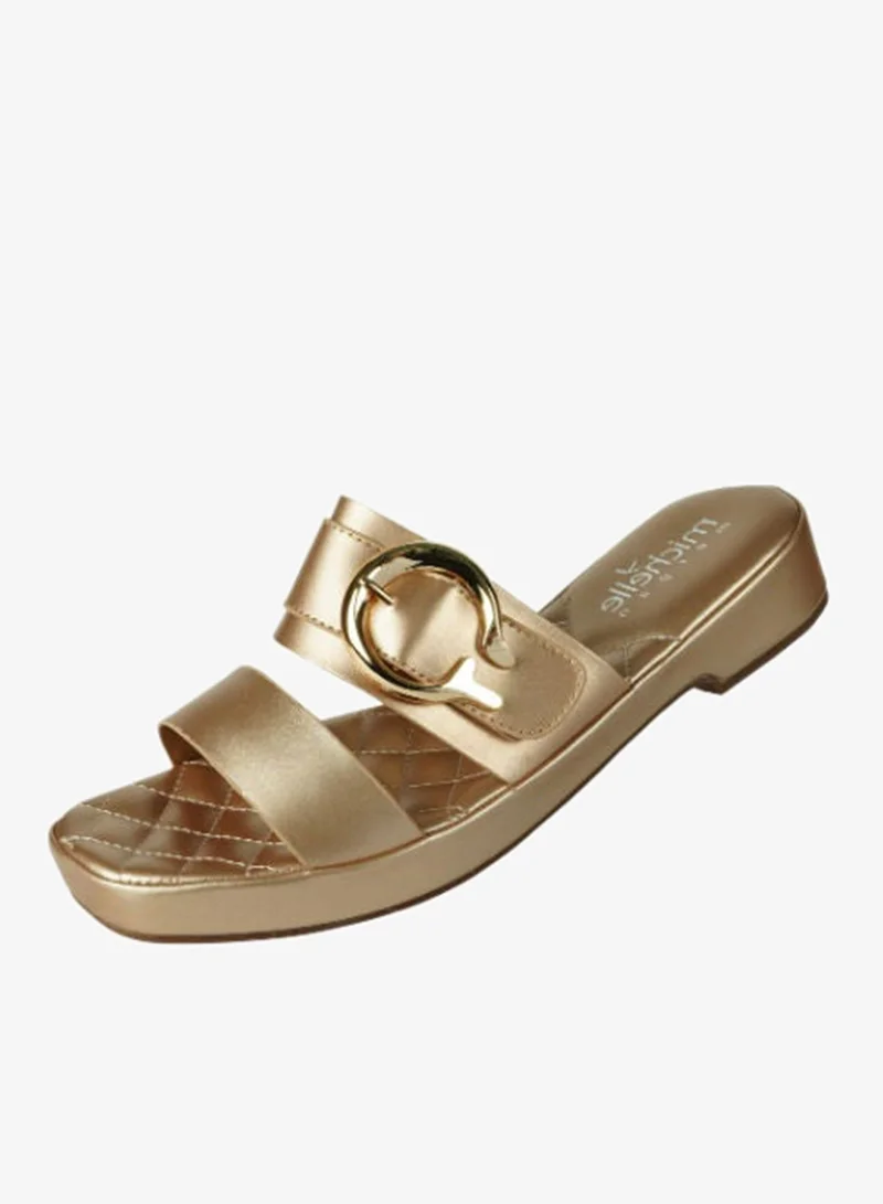Michelle Morgan Gold Michelle Morgan Ladies Mid Flat 114RJ934 Gold for Women | Best Price UAE