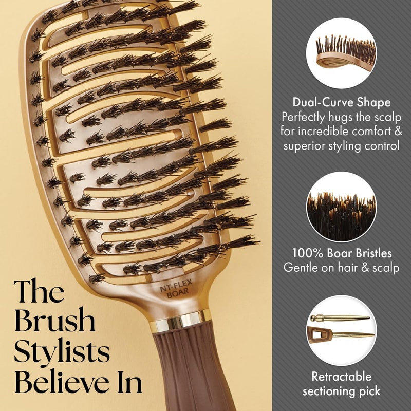 Olivia Garden NanoThermic Ceramic + Ion Flex Hair Brush kit contains NT-FLEXPRO NT-FLEXBR, NT-FLEXCO (3-Piece Box) - Image 5
