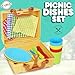Playkidiz Kids Picnic Basket Toy Dishes 25 Piece Plastic Tea Party Set Colored Pretend Play Dishes Playset Toddlers Kitchen Toys for Boys and Girls Ages 3 - Image 4