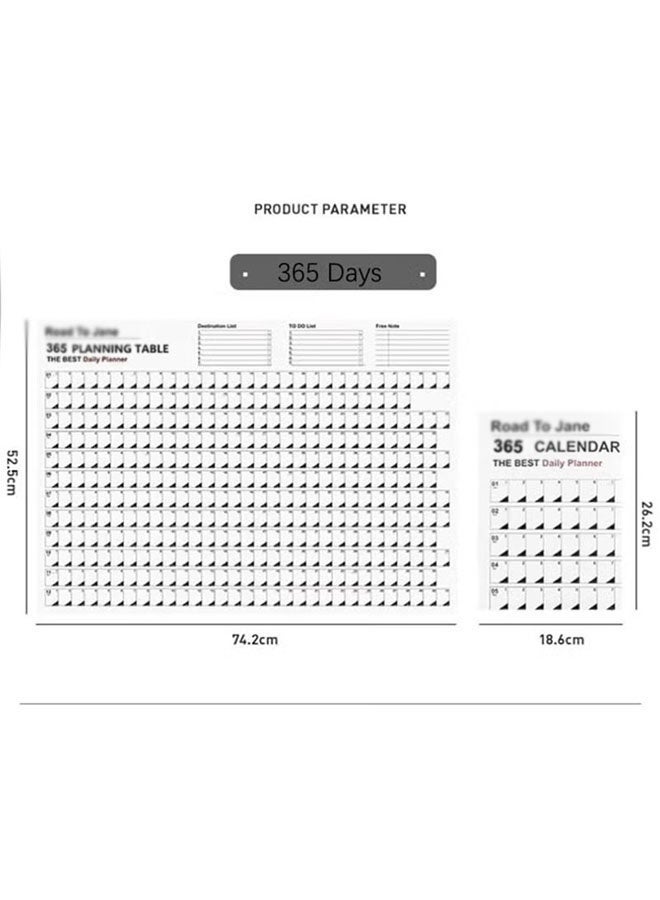 2026 365 Days Calendar Planner Sheet Wall Calendar Yearly Daily Schedule Poster Calendar To Do List Annual Planner for Office Supplies - Image 3