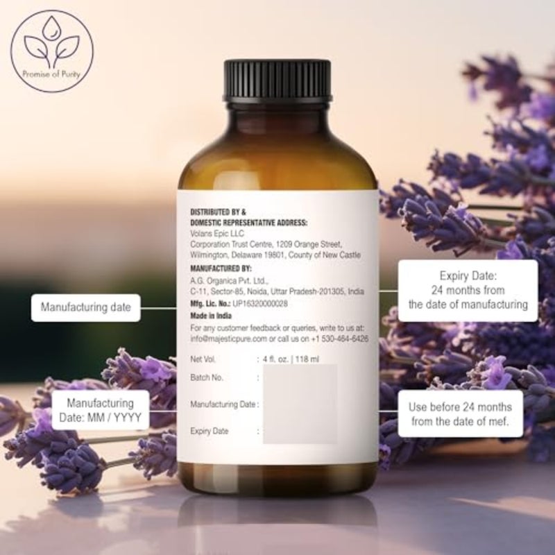 زيت اللافندر العطري 100% زيوت عطرية نقية وطبيعية عالية الجودة للعناية بالشعر، أجهزة توزيع الروائح المنزلية، البشرة، العلاج العطري، التدليك وأجهزة الترطيب، 4 أونصة سائلة، عبوة من 2 - Image 5