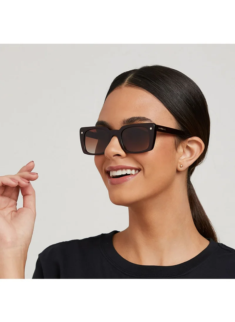 30Sundays THAT'S WOW Women Brown Sunglasses - Frame Material: Metal + Acetate - Lens Color: Brown- Frame Color: Burgundy - Full Rim