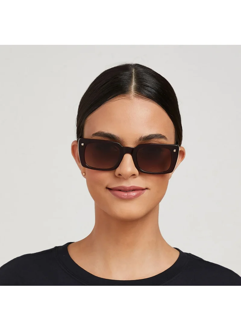 30Sundays THAT'S WOW Women Brown Sunglasses - Frame Material: Metal + Acetate - Lens Color: Brown- Frame Color: Burgundy - Full Rim