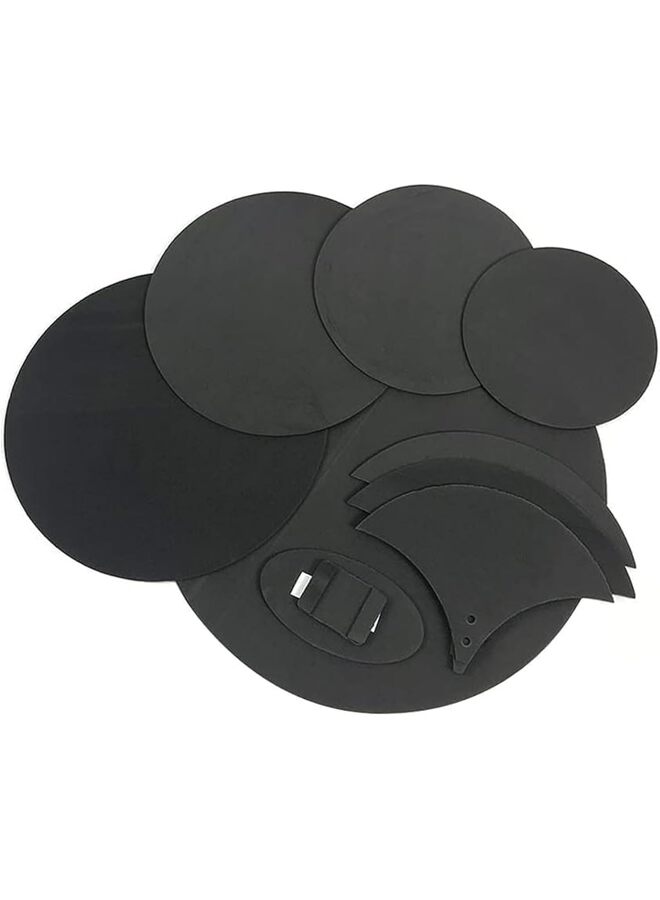 Drum Mute Pads Set 10 Pieces With Cymbal Pad + Hi hats Set Pad, Foam Drum Silencer Pads, Fit 10in 12in 13in 16in 22in (Drum Mute Pad Pack) - Image 1