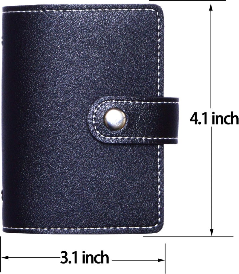 SuperJpsor Slim Minimalist Mini Case Holder Organizer Wallet, Soft PU Leather Credit Card Holder with 26 Card Slots, for Men and Women's (Black) - Image 2