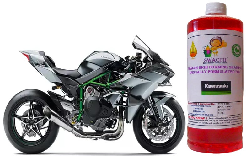 swacch High Foaming Bike Shampoo Formulated For Kawasaki Ninja H2R I Thick Foam with Wax Coat I Non-Toxic Formula I Super Saver Pack I Premium Wax Formulation I Glossy & Shine I 1 Litre - Image 1