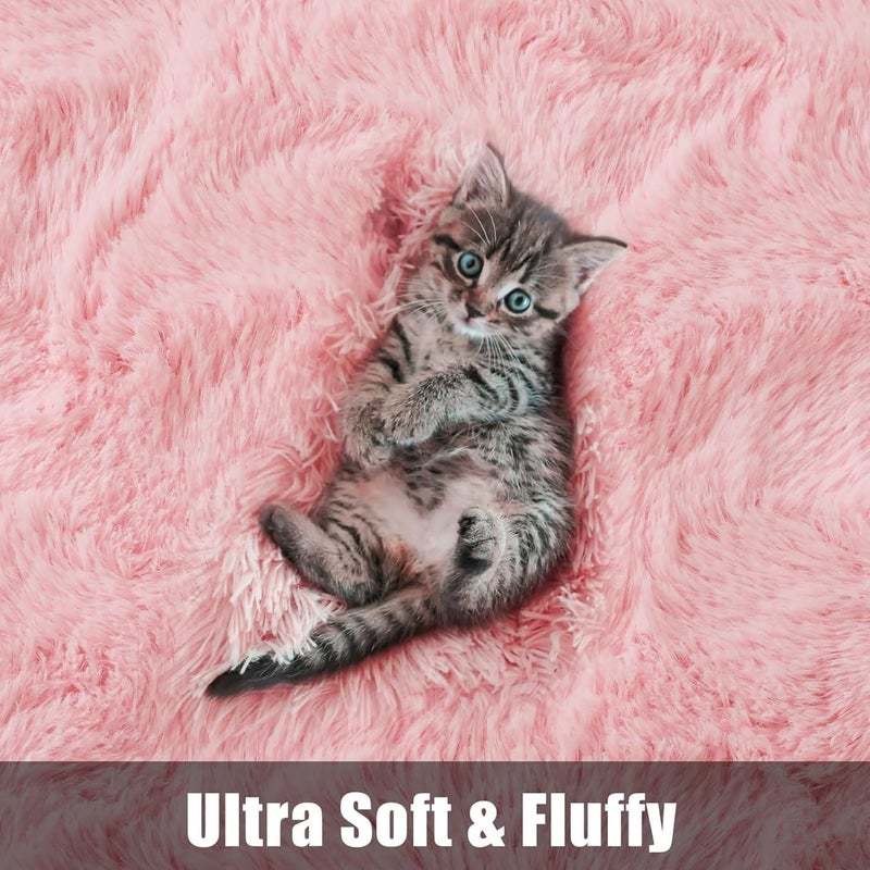 LIODUX Ultra Soft Indoor Modern Area Rugs Fluffy Living Room Carpets for Children Bedroom Home Decor Nursery Rug, Washable Furry Throw Rugs (Light Pink, 120 x 160 CM) - Image 4