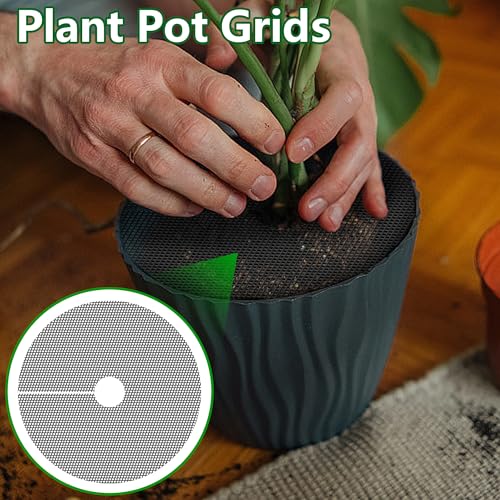 Adnee 4 Pcs 15.7 Inch Plant Pot Grids-Cuttable Plant Pot Soil Covers Protectors from Animals-Indoor Round Planter Pots Soil Guard for Outdoor Garden Plants Protection - Image 5