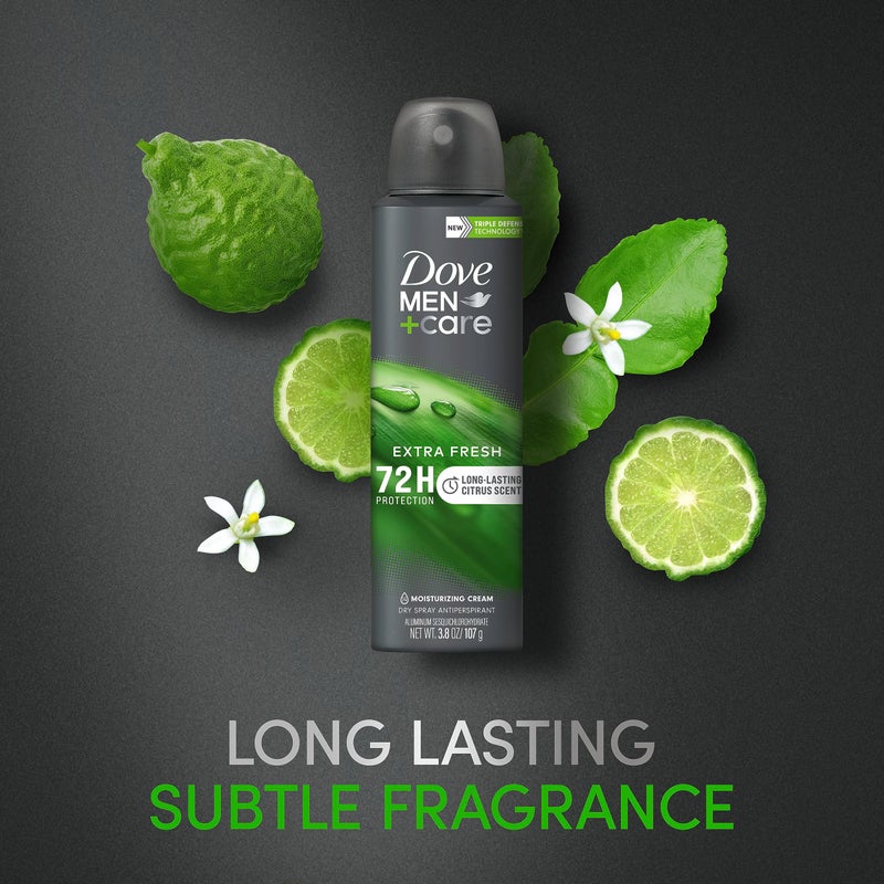 Dove مجموعة مزيل العرق سبراي دوف للرجال + العناية - سبراي مزيل العرق دوف للرجال مع حماية دائمة تحت الإبط، مزيل عرق للرجال مع فيتامين E المرطب، 3.8 أونصة لكل قطعة (مجموعة من 4 قطع) - Image 4