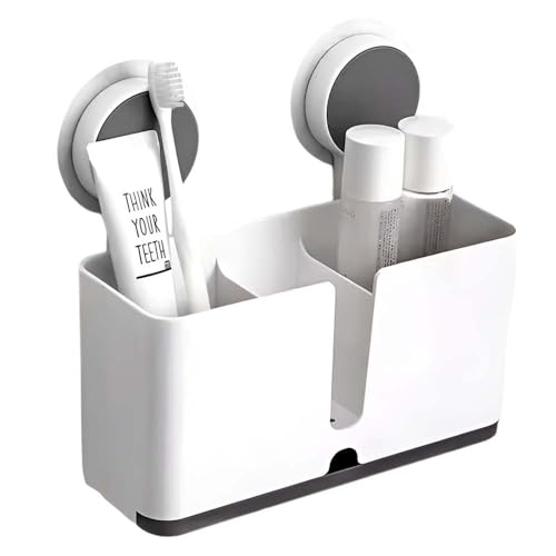 ELMVIA Toothbrush Holder for Bathroom Wall Mount – Self Adhesive Brush Stand, Toothpaste Holder & Bathroom Organiser Without Drill - Image 1