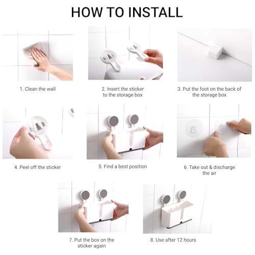 ELMVIA Toothbrush Holder for Bathroom Wall Mount – Self Adhesive Brush Stand, Toothpaste Holder & Bathroom Organiser Without Drill - Image 5