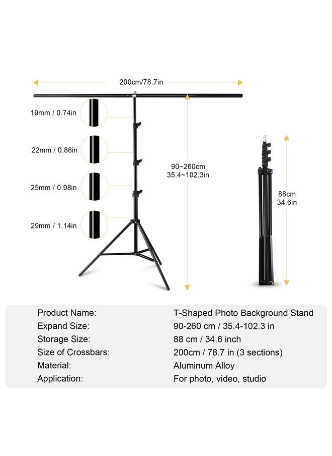 Meking - Tshape Photo Backdrop Stand 8.56 X 6.56Ft Pvc Background Photography Support Stand System Kit With Carrying Bag & 4 Spring Clamps - Image 1
