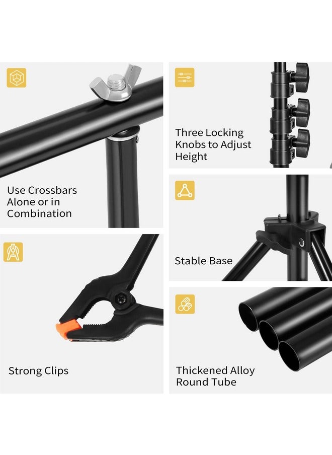 Meking - Tshape Photo Backdrop Stand 8.56 X 6.56Ft Pvc Background Photography Support Stand System Kit With Carrying Bag & 4 Spring Clamps - Image 1