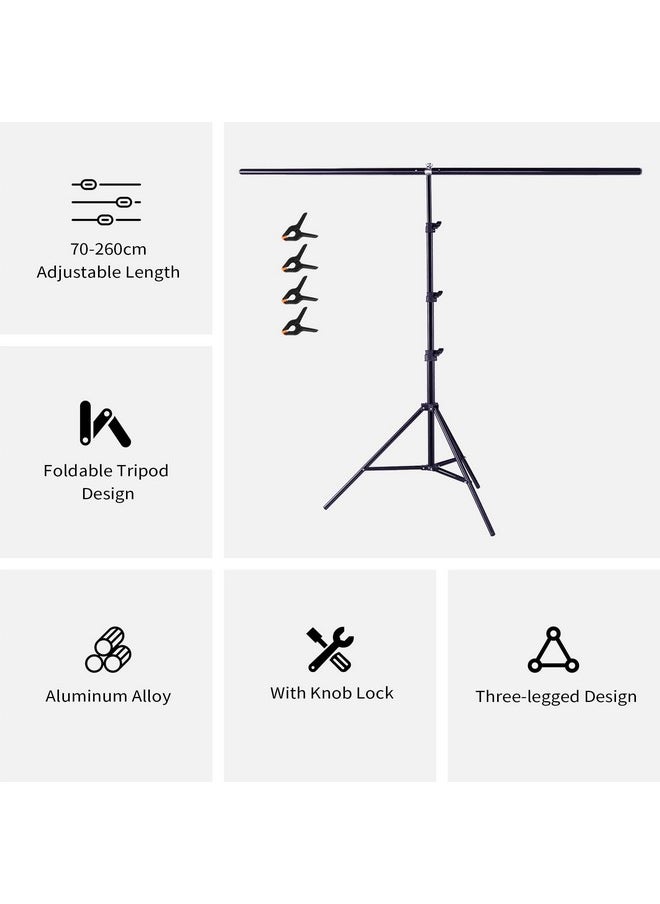 Meking - Tshape Photo Backdrop Stand 8.56 X 6.56Ft Pvc Background Photography Support Stand System Kit With Carrying Bag & 4 Spring Clamps - Image 1