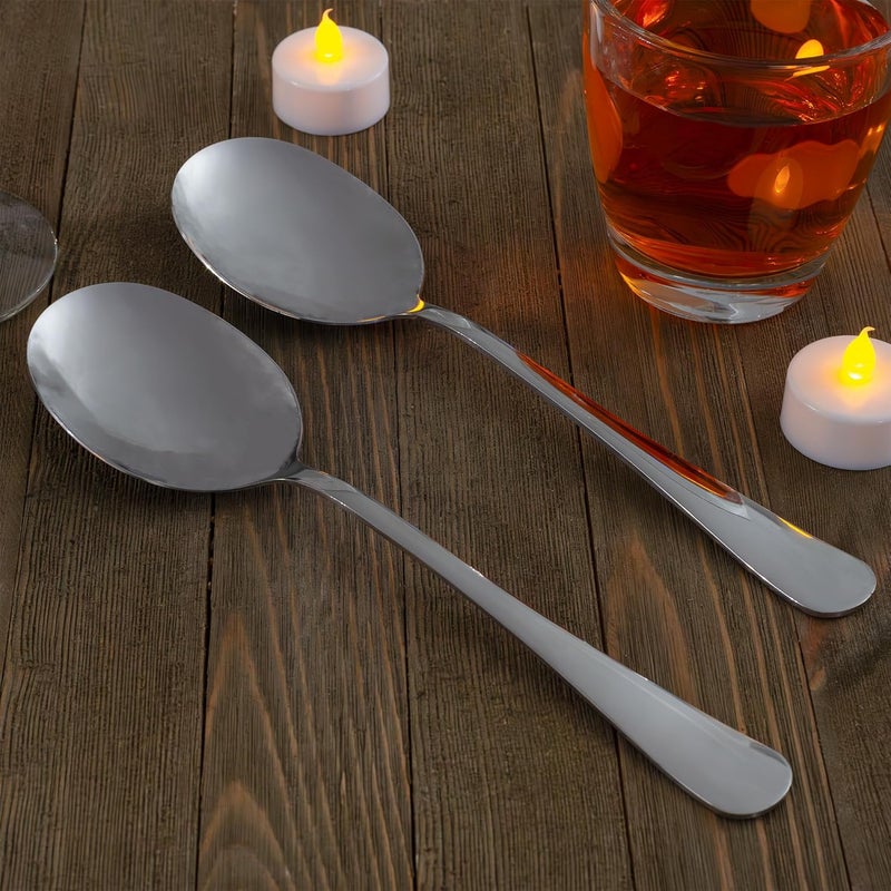 Cornucopia Brands X-Large Stainless Steel Serving Spoons (2-Pack), Buffet & Banquet Style Serving Utensils - Image 2