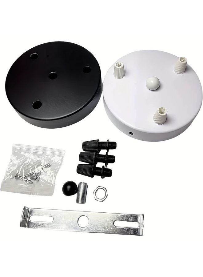 Black 12mm Round Ceiling Lamp Plate Durable Light Fixture Cover Easy Installation - Image 4