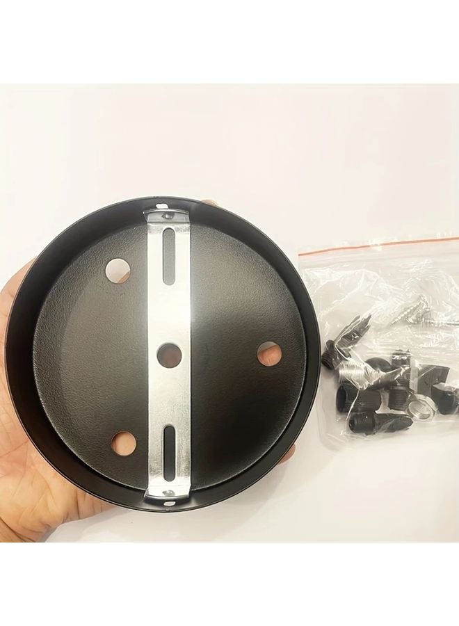 Black 12mm Round Ceiling Lamp Plate Durable Light Fixture Cover Easy Installation - Image 3