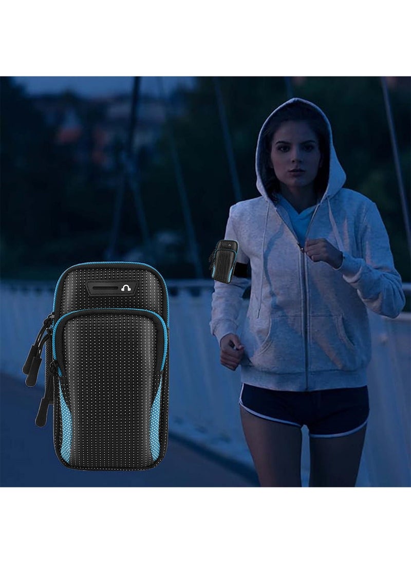 HDWISS - Running Armband Phone Holder Bag, Multi Pockets, for Phone Of Upto 6.5 inch, for Iphone 6s, 7, 8, 9,10,11,12,X, Samsung Galaxy S7, S8, S9, Plus, Note 8, Oneplus 5t, Google Pixel, Huawei - Image 1
