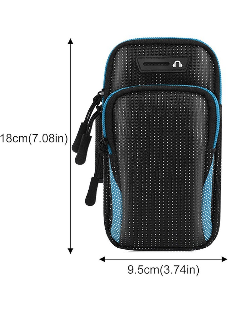 HDWISS - Running Armband Phone Holder Bag, Multi Pockets, for Phone Of Upto 6.5 inch, for Iphone 6s, 7, 8, 9,10,11,12,X, Samsung Galaxy S7, S8, S9, Plus, Note 8, Oneplus 5t, Google Pixel, Huawei - Image 1