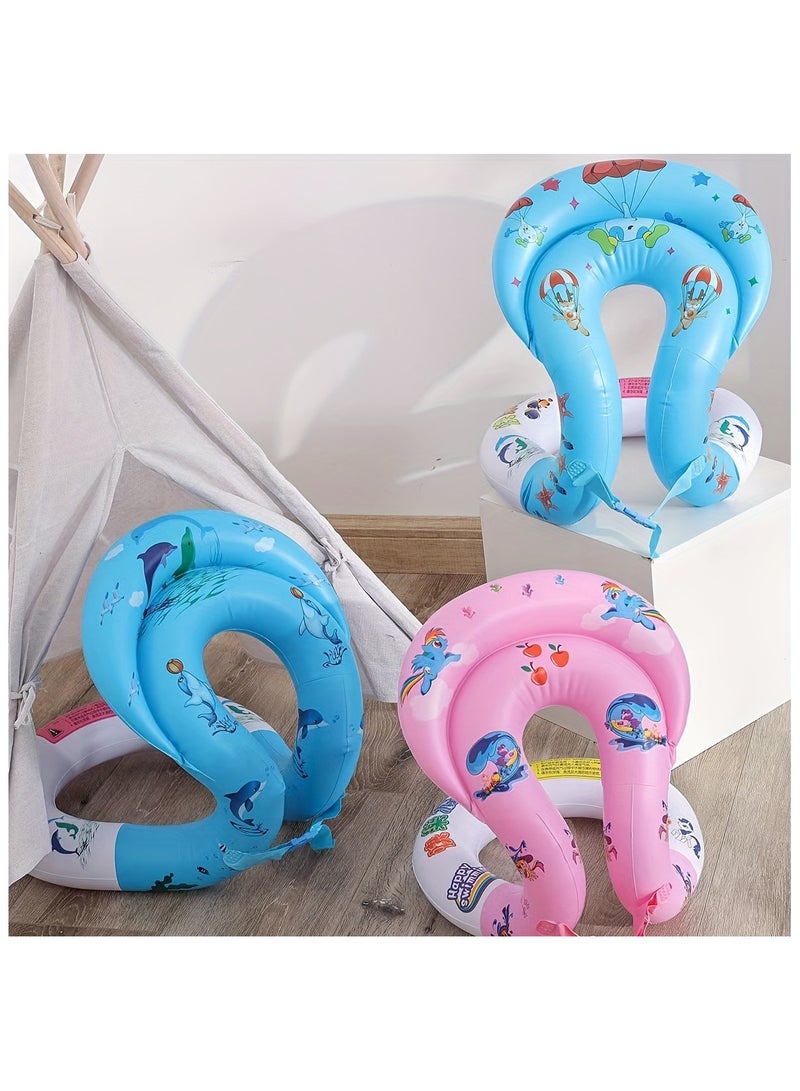 Generic Floaties Swim Vest Portable Inflatable Pool Floats Swimming Ring With Adjustable Safety Buckle, Safety Swim Arm Bands With Double Surround Air Bag, Durable Float Tube - Image 4