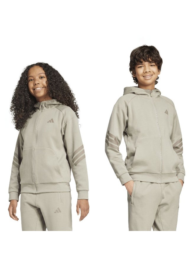 Adidas - adidas future icons 3 stripes full zip track unisex hooded top - Image 1