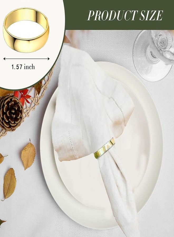 GERILKAI Gold Napkin Rings-10 Pcs Stainless Steel Napkin Rings,Metal Napkin Ring for Table Settings Wedding Christmas Party Dinner Table - Image 2