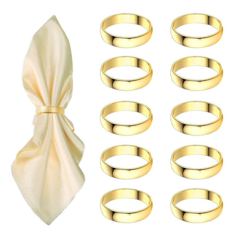 GERILKAI Gold Napkin Rings-10 Pcs Stainless Steel Napkin Rings,Metal Napkin Ring for Table Settings Wedding Christmas Party Dinner Table - Image 1
