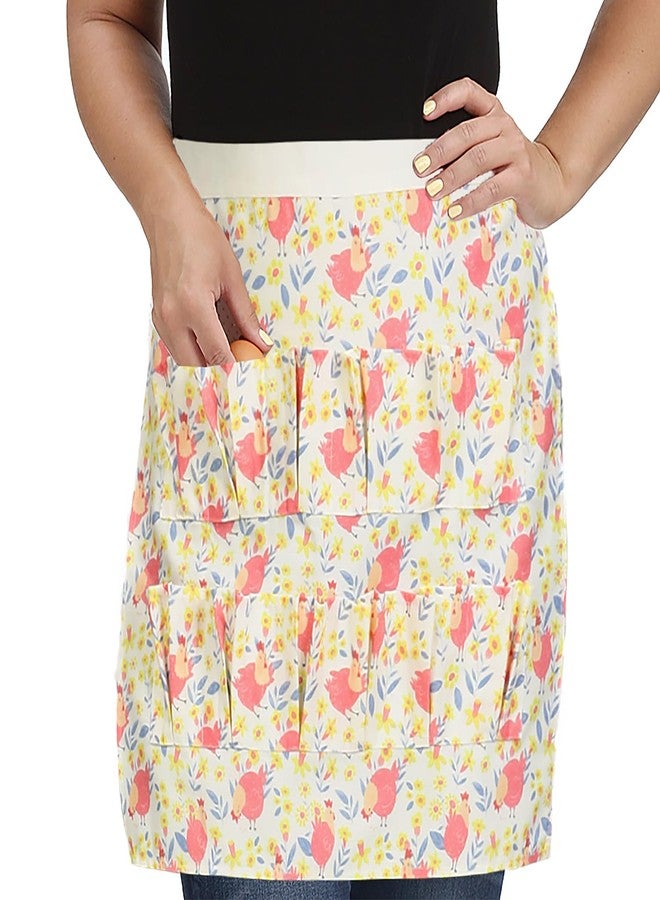 Plum Hill Chicken Egg Collecting Apron for Fresh Eggs - Gathering Apron for Women with Pockets - Image 1