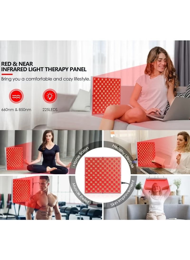 ASIV Red Light Therapy 45W 225 LEDs Red Light Panel Therapy Device for Body Face 660nm Red Light and 850nm Near Infrared Light LED Red Light Device for Pain Relief of Muscle Joint Back and Skin Care  - Image 2