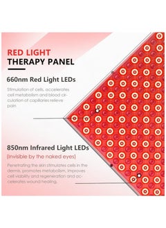 أسيف جهاز العلاج بالضوء الأحمر 45 واط 225 مصباح LED، جهاز العلاج بالضوء الأحمر للجسم والوجه، ضوء أحمر 660 نانومتر وضوء الأشعة تحت الحمراء القريب 850 نانومتر، جهاز الضوء الأحمر LED لتخفيف آلام العضلات والمفاصل والظهر والعناية بالبشرة  - Image 4