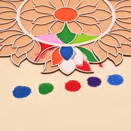 CraftVatika Rangoli Making Tools Kit, Rangoli Template for Diwali Decor, Reusable, Waterproof Floating Rangoli Templete, Diwali Decoration Item for Home Office 12 Inches (Type 3) - Image 5