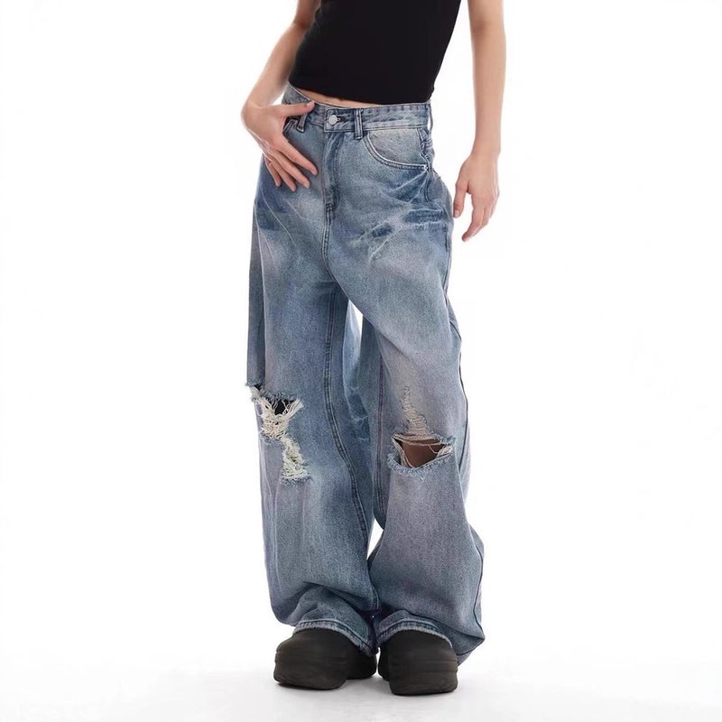 Unisex Classic Denim Jeans Loose Fit Daily Outdoor Wear - Image 3