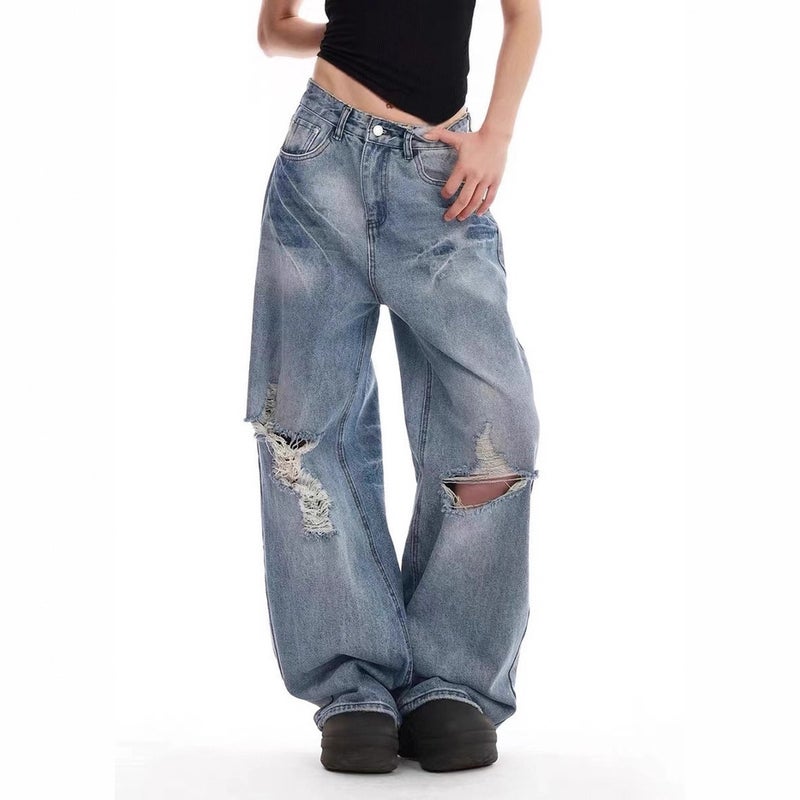 Unisex Classic Denim Jeans Loose Fit Daily Outdoor Wear - Image 5