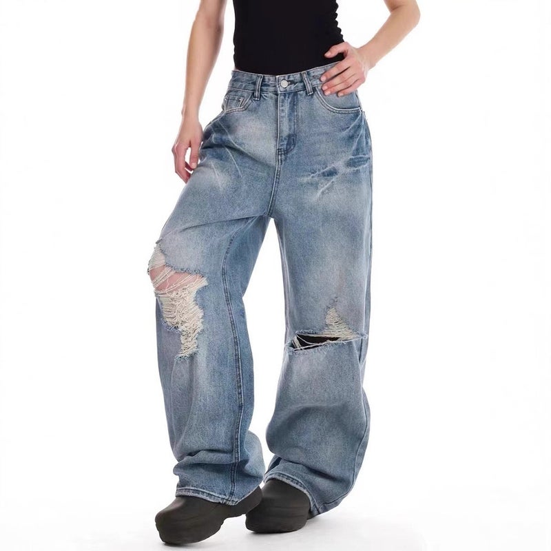 Unisex Classic Denim Jeans Loose Fit Daily Outdoor Wear - Image 2