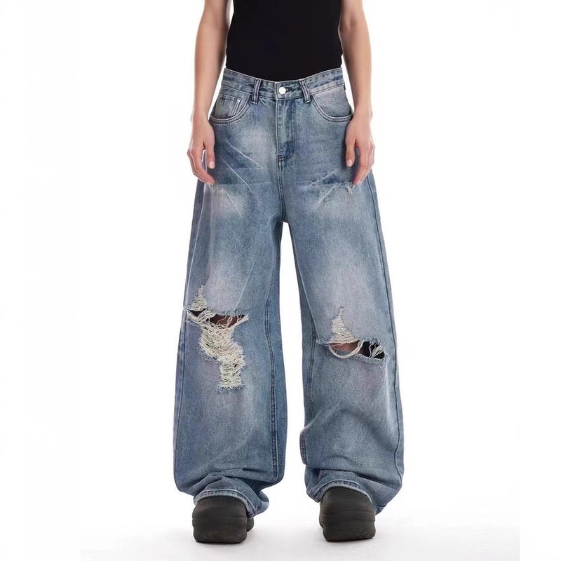 Unisex Classic Denim Jeans Loose Fit Daily Outdoor Wear - Image 4
