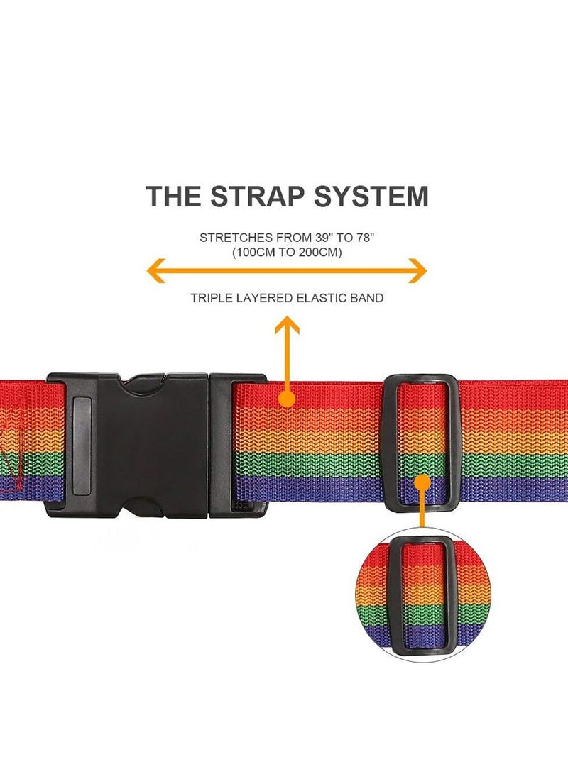 HomarKet 4 Pack Adjustable Luggage Straps,TSA Approved Travel Belt Wide Luggage Secure Belt for Suitcase Luggage Accessories to Secure Bag Cargo Safe Quick-Release - Image 3