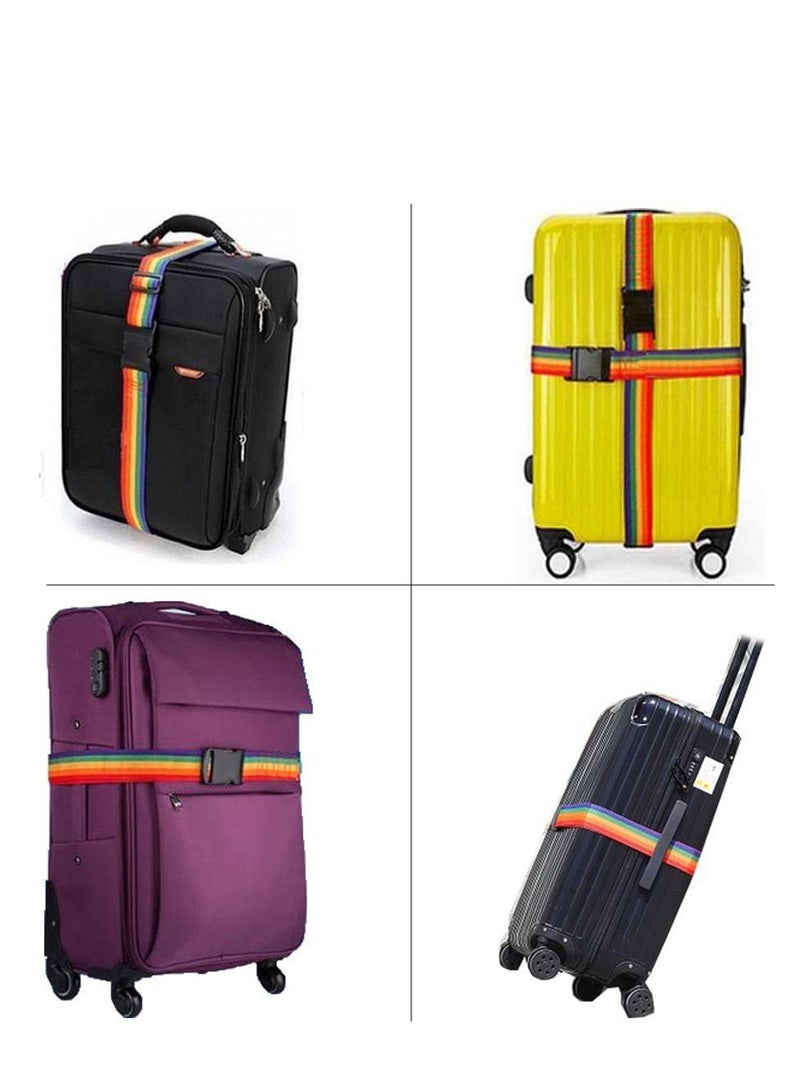HomarKet 4 Pack Adjustable Luggage Straps,TSA Approved Travel Belt Wide Luggage Secure Belt for Suitcase Luggage Accessories to Secure Bag Cargo Safe Quick-Release - Image 4