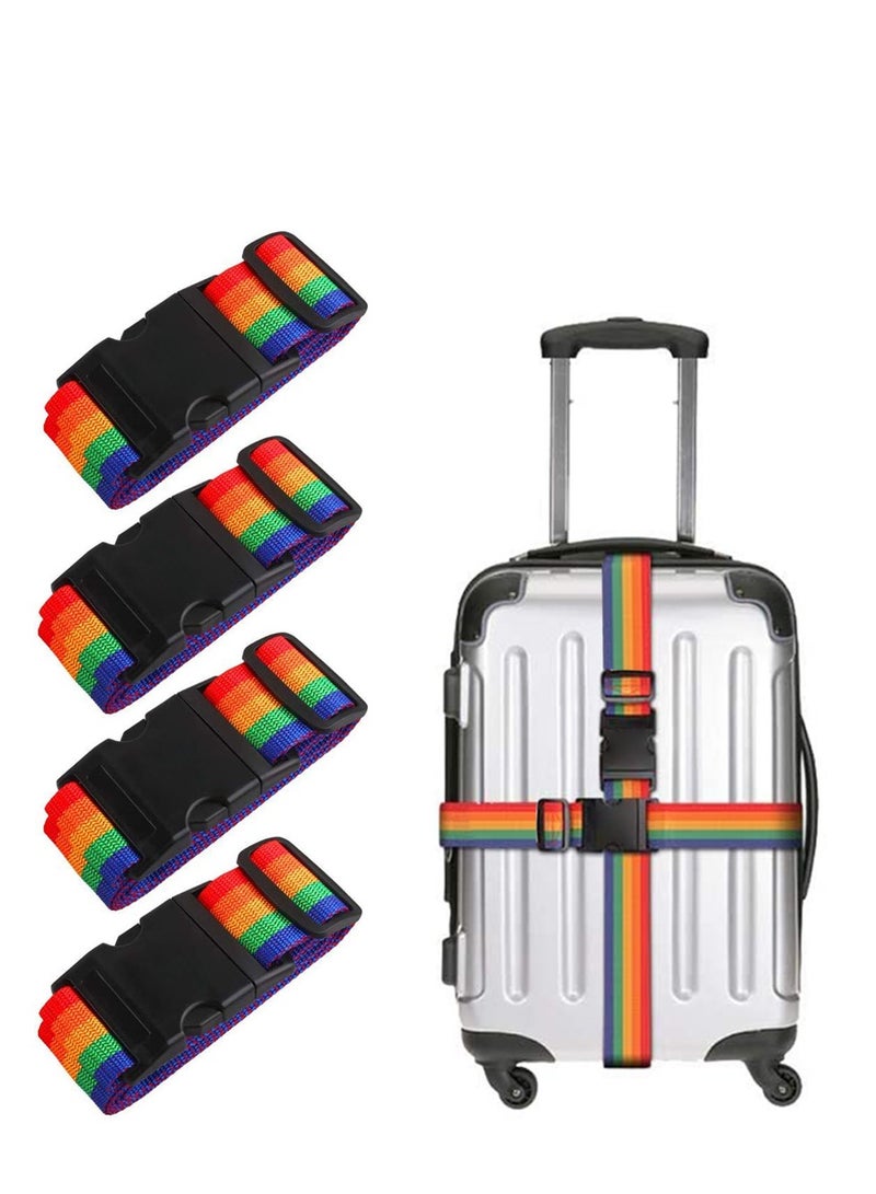 HomarKet 4 Pack Adjustable Luggage Straps,TSA Approved Travel Belt Wide Luggage Secure Belt for Suitcase Luggage Accessories to Secure Bag Cargo Safe Quick-Release - Image 1