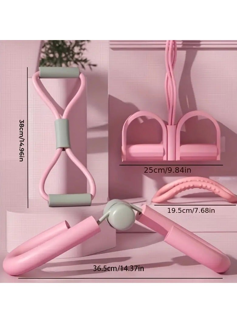 أوريتي مجموعة من 4 أشرطة مقاومة للدواسة للتمرين، شريط مرن للجلوس مكون من 4 أنابيب وشريط تمرين أنبوبي على شكل 8 وجهاز تمارين الفخذ الرئيسي لتدريب كمال الأجسام - Image 4