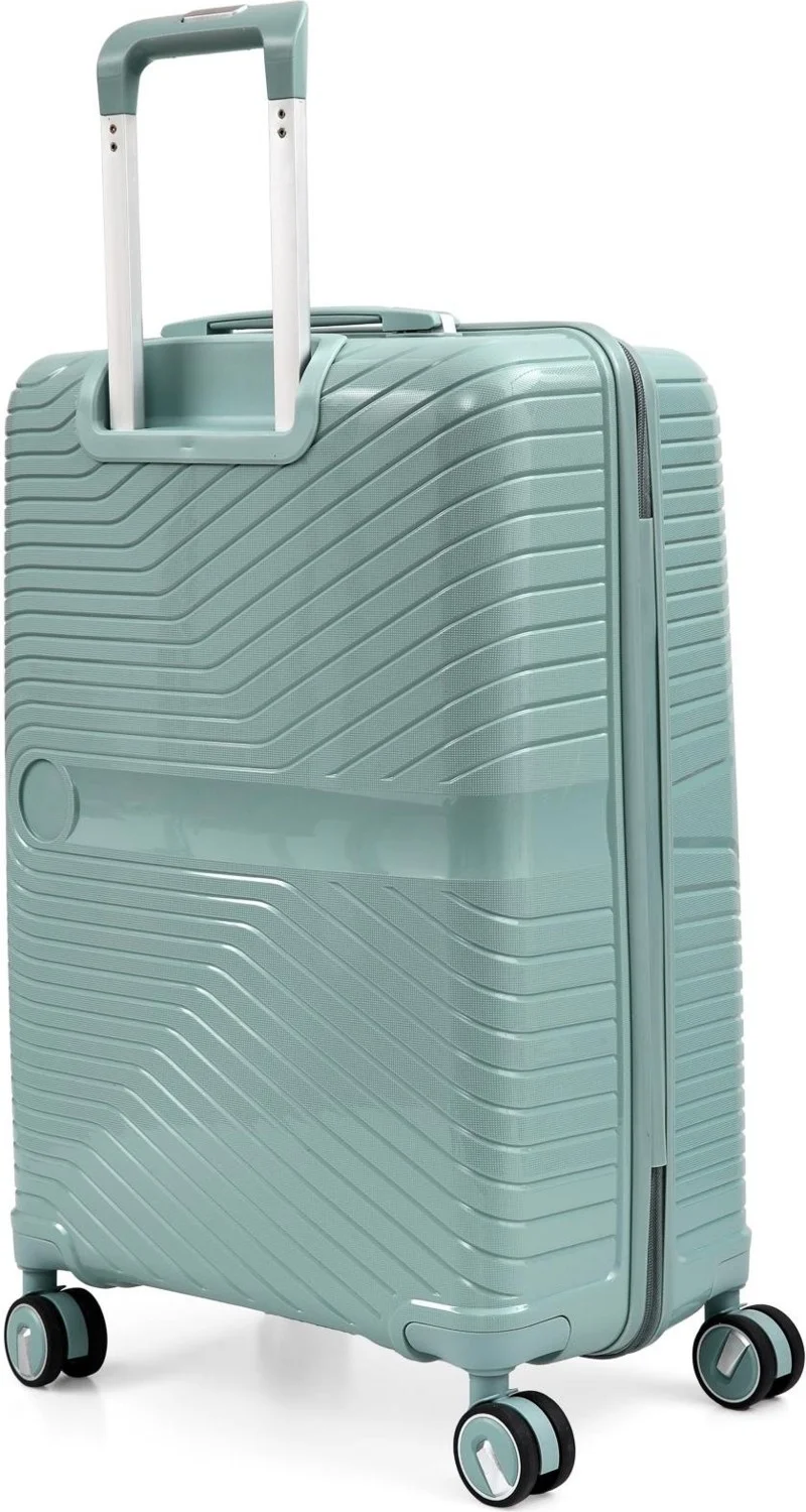 S-Invalid Brand Name Ultra Light Polypropylene Unbreakable 4-Piece Suitcase Set + Makeup Bag
