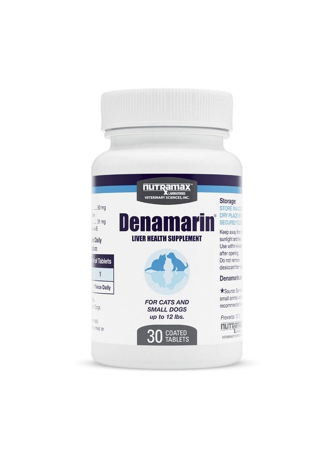 Nutramax Laboratories Nutramax Laboratories Denamarin Liver Health Supplement for Small Dogs and Cats - With S-Adenosylmethionine (SAMe) and Silybin, 30 Tablets  - Image 1