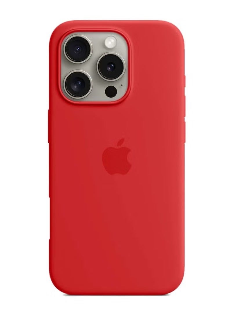 TIGER Premium Soft Liquid Silicone Case for iPhone 16 Pro (2024) – Red | Shockproof Slim Fit Protective Back Cover with Microfiber Lining | Anti-Scratch Matte Finish | Soft Touch Anti-Fingerprint Texture | Wireless Charging & MagSafe Compatible | Sleek & Durable - Image 2