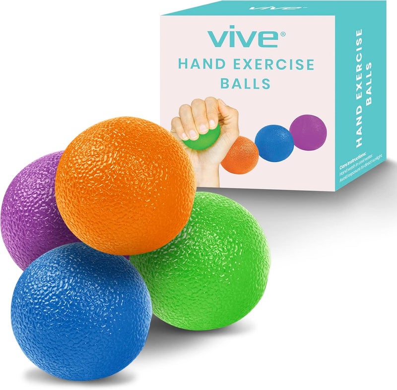 Vive Squeeze Balls for Hand Therapy Exercise Arthritis w Rehab Video App  Grip Strengthener Occupational Equipment for Finger Wrist Carpal Tunnel Pain Relief Stress  Resistance Strength Squeezing Egg Trainer - Image 1