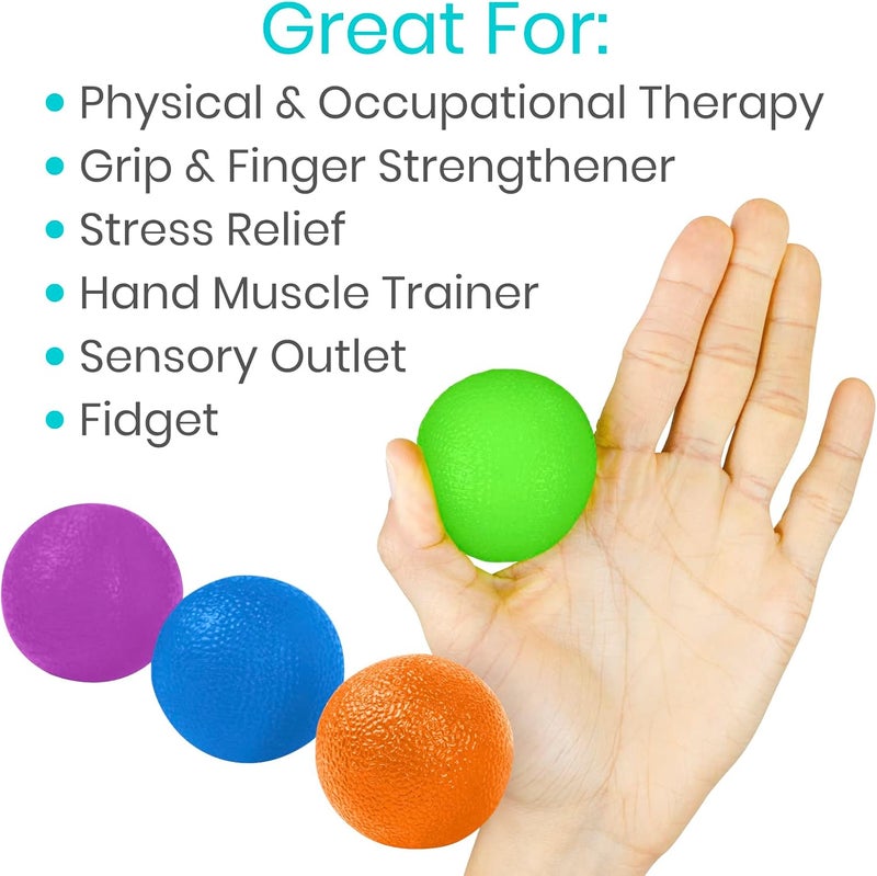 Vive Squeeze Balls for Hand Therapy Exercise Arthritis w Rehab Video App  Grip Strengthener Occupational Equipment for Finger Wrist Carpal Tunnel Pain Relief Stress  Resistance Strength Squeezing Egg Trainer - Image 4